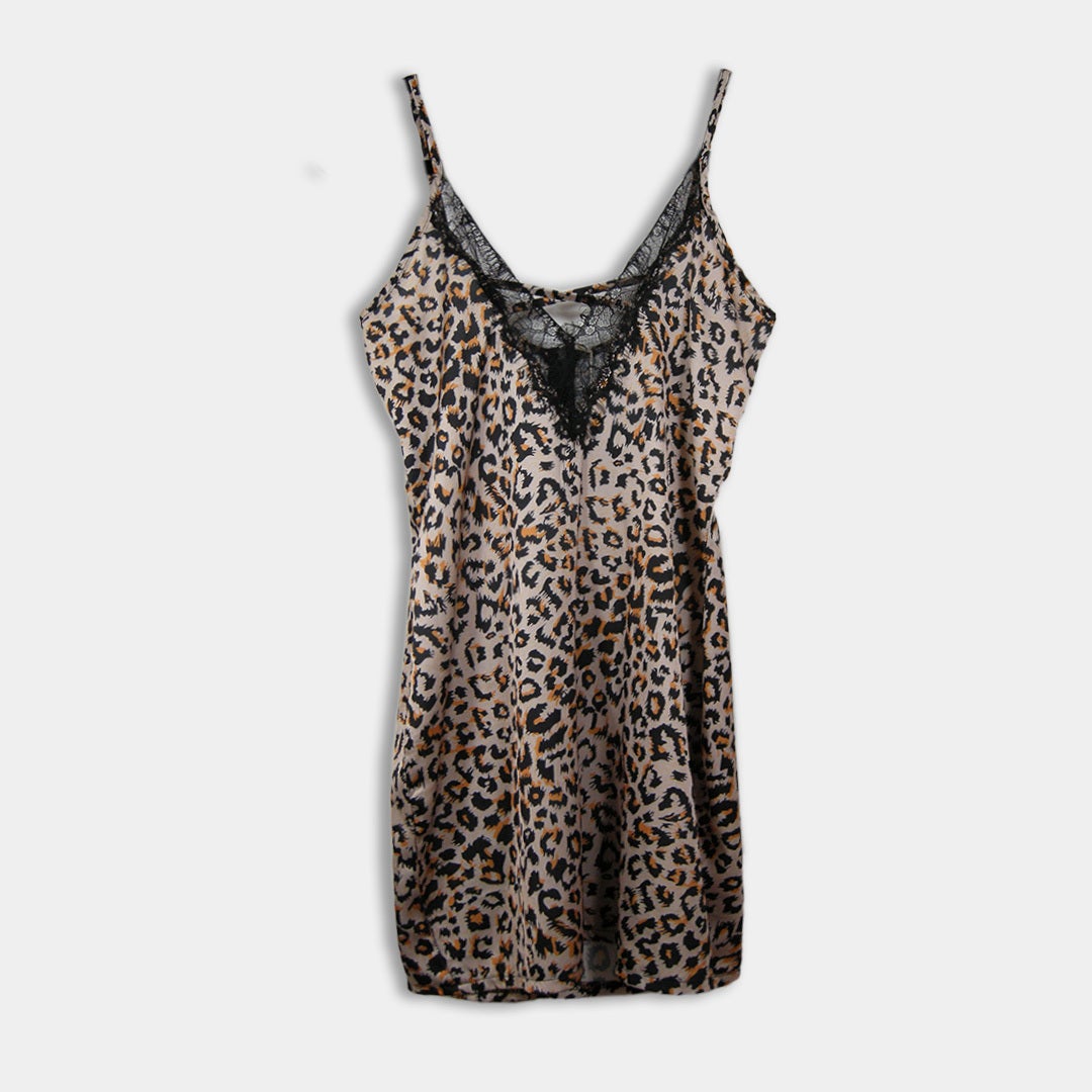 Cheetah slip clearance dress